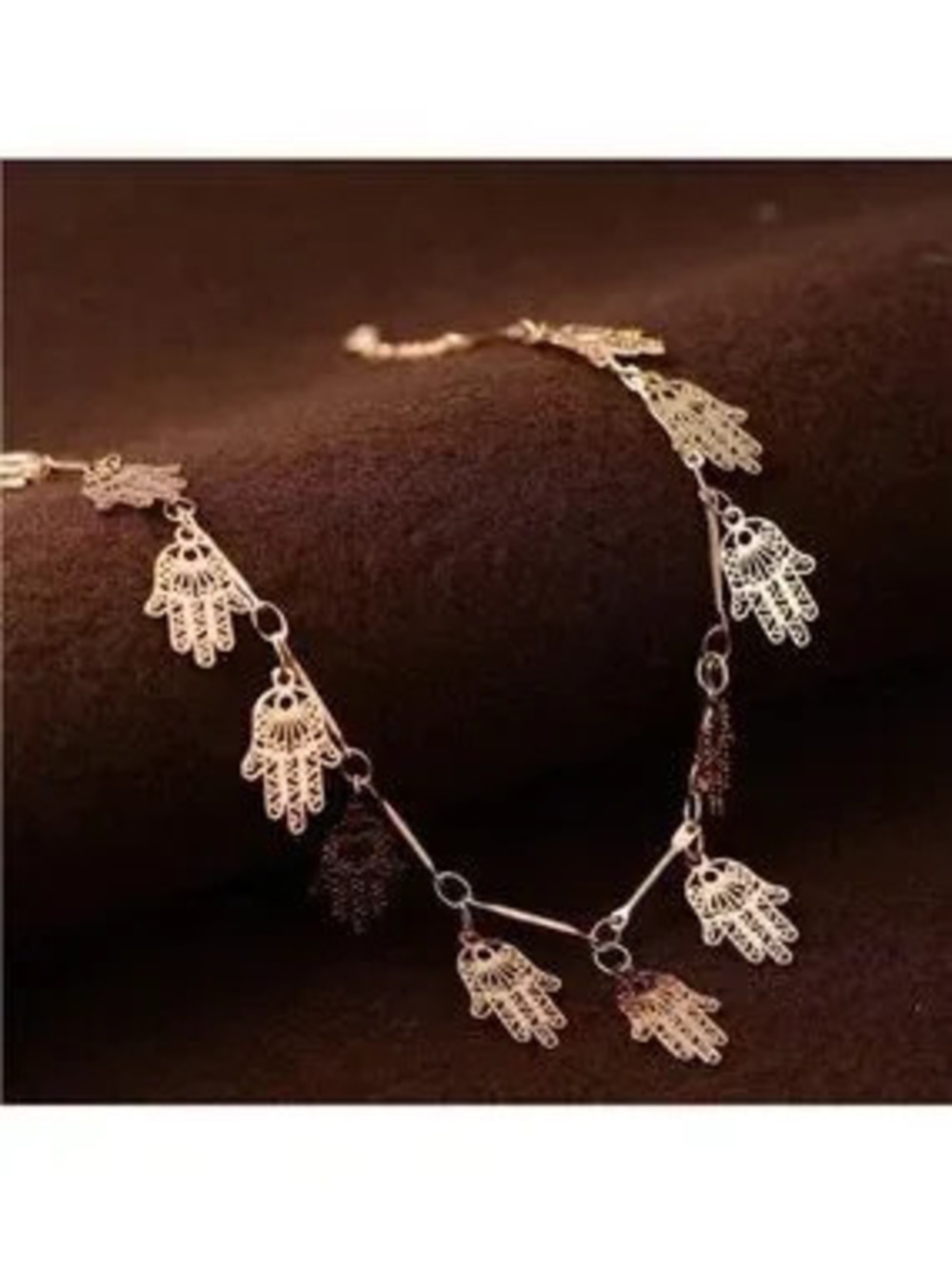 Gold 14k Gold Plated Hamsa Charm Bracelet
